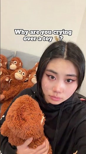 Why are you crying over a toy? Punch emotional-support monkey plushie 🐒 IKEA DJUNGELSKOG Orangutan