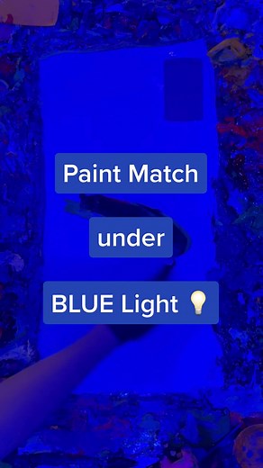 Paint match under BLUE Light #blue #kindofblue #blues #paint #fritzdoesart