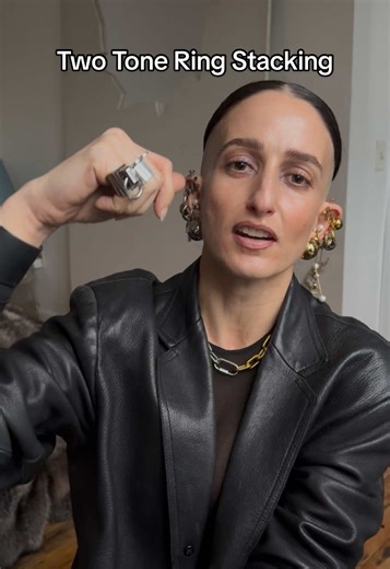 Creative Two Tone Ring Stacking Ideas