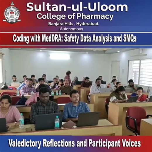 MAGS HORIZON on Instagram: "From terminology to real-world safety decisions. A two-day in-person training on Coding with MedDRA: Safety Data Analysis and SMQs at Sultan-ul-Uloom College of Pharmacy brought together academia and industry on one learning platform. Expert-led sessions, practical insights into pharmacovigilance, and engaging discussions made this workshop a valuable experience for all participants. Reflections and experiences shared by industry professionals who attended the worksho