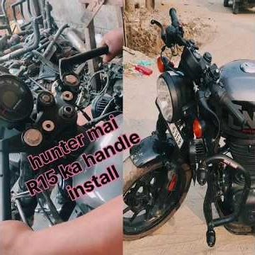 350 hunter for R15 handle install 💥💥#custom #automobile #modified #rider #royalenfield #hunter