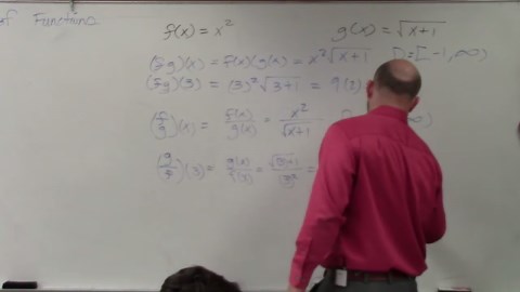 Divide two functions and determine the domain
