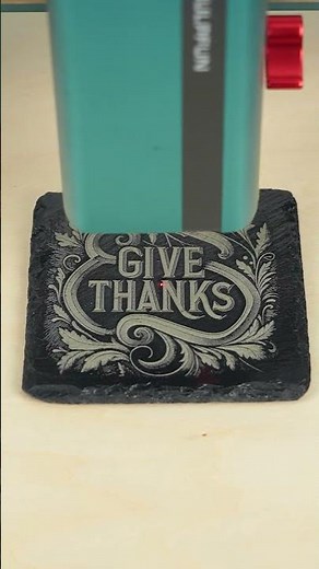 Thanksgiving Slate Coaster - Sculpfun A9 Ultra & IR20 20w Fiber Module #sculpfun #thanksgiving