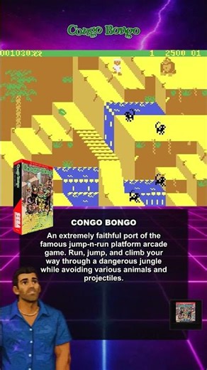 Congo Bongo (atari 5200) - An extremely faithful port of the famous jump-n-run platform arcade ga...