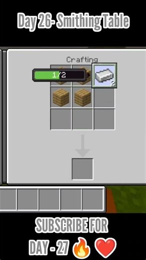 Minecraft Crafting | Day 26 – Smithing Table 🧺 #minecraft #mcpe #shorts