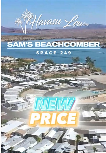 🔥 Price update – Island property in Lake Havasu. Sam’s Beachcomber site with lake and mountain views from the front patio. Walk to the pool, spa, sandy beach, boat slips, and private launch ramp. Island Loop Path right outside the gate. London Bridge and the Channel just minutes away. 10’ × 12’ storage shed, and 58’ covered parking. Short-term rentals allowed. #havasulew #lakehavasu #lakehavasurealestate #lakelife #lakehouse