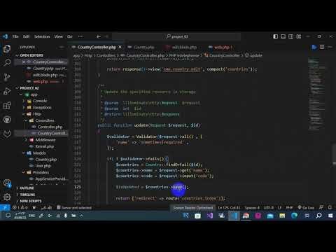 Web Programming PHP LARAVEL Lecture #27 View and CRUD System for City table Index Create Store