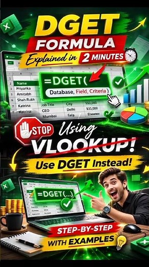 Excel Dget Formula | Stop Using VLOOKUP! 🔥🥴