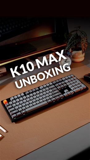 Pros and gamers, rejoice: our new K10 Max QMK Wireless keyboard is perfect for both working during the day and gaming at night. #KeychronK10Max #Keychron #MechanicalKeyboard #WirelessKeyboard #CustomKeyboard #TechUnboxing | Keychron