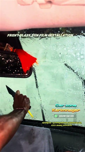 MG WINDSOR FRONT GLASS SUN FILM #karimnagar #luxury #carzone #carbumper