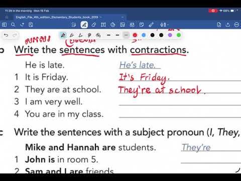 ថ្នាក់ភាសាអង់គ្លេសកំរិតដំបូង English File Elementary Unit 1 Grammar Part B