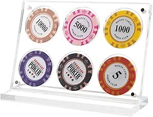 Poker Chip Display Case Casino Chip Stand Holder Clear Acrylic Box Collection Military Coin UV Protection