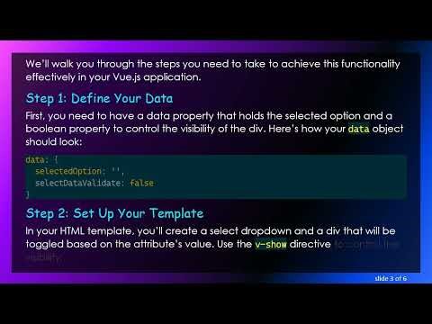 How to Show a Div Based on a Select Option's Data Attribute in Vue.js