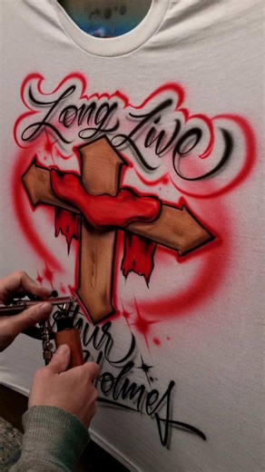 6.4M views · 259K reactions | Super quick cross design ✝️ painted with airbrush #graffiti #art #airbrush #lettering | Dale the Airbrush Guy | Facebook