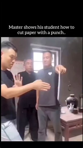 Insidee Out | ✂️The master reveals the ancient technique... with a punch! ✊️📃In this rare moment, a teacher shows his student how to cut paper using... | Instagram