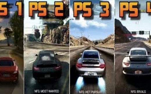 PS1 vs PS2 vs PS3 vs PS4 游戏画面质量比较