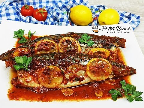 Macrou cu rosii si usturoi la cuptor - Gina Bradea