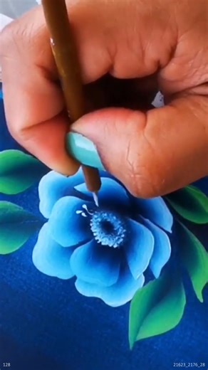 Painting a Vibrant Blue Flower #blueflowers #paintingprocess #brushstrokes #paintingart | Colors N Shades-The magical Rendering