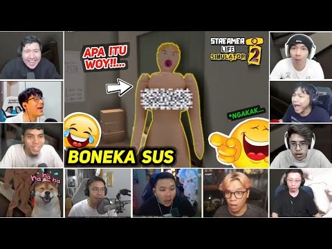 [ YOUTUBER GAMERS REACTION ] THERE'S A SUS DOLL | Streamer Life Simulator 2 |