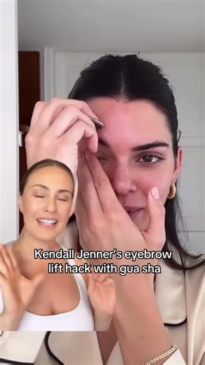 1.8K views | What do you think of Kendall Jenner’s Gua sha eyebrow lift I personally have used this before since i have hooded eyes! Gua sha that i use is from millie beauty Kendall jenner gua sha, #fblifestyle | Lindsey | Facebook