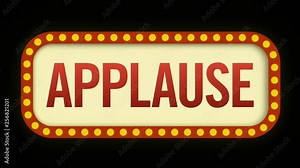 Applause sign flickering on and off to prompt the audience to clap Stock Video