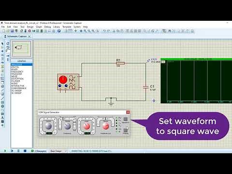 how to simulate rc transient analysis with Proteus tutorial