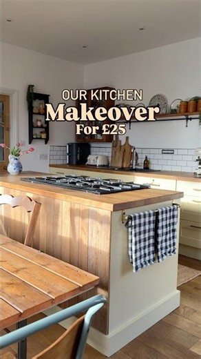 A quick and easy kitchen makeover using a £25 tin of paint to repaint the cupboards. #paintproject