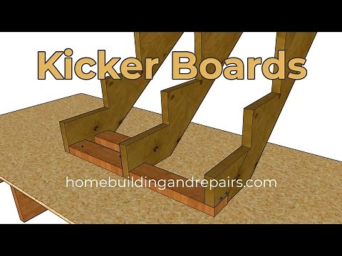 Architectural Detail of Kicker Board vs. Un-Notched Stringer - My Preferred Stair Building Method