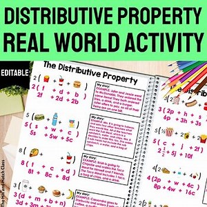 Real World Distributive Property Activity | Fast Food Distributive Property