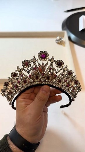 Late 19th century ruby and diamond tiara ✨ #jewellery #jewelry #finejewelry #tiara #royal #jewels