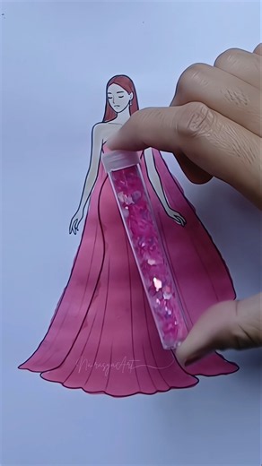 ✨️🩷👑 #glitter #glitterart #glitterdress #princess #pink #colors