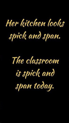 Spick and span = itna saaf ki shine kare ✨Learn English the smart way! #english #englishgrammar