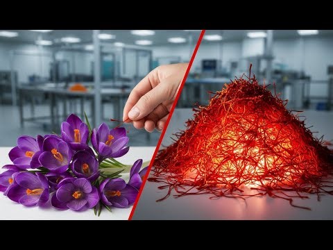 Inside a Luxury Saffron Factory – From Crocus Flowers to Premium Spice