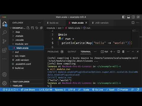 VS Code integration for Scala with Mill and Metals