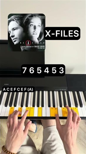 The X-Files Theme 🎹 на пианино (easy tutorial) #пианино #piano #xfiles #pianotutorial #soundtrack