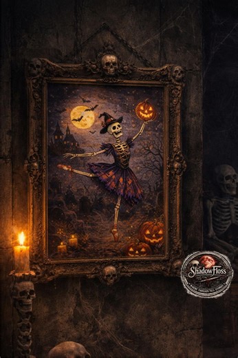 Skeleton Ballerina Cross Stitch Pattern | Gothic Halloween Pumpkin Dance Embroidery (PDF Download) - Etsy