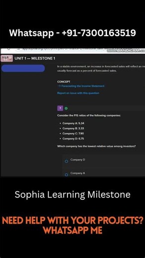 Sophia Learning Principles of Finance Milestone Answers