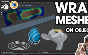 iBlender中文版插件 Mesh Materializer UV贴图缩裹缠绕目标对象 Blender教程