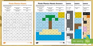Pirates Phase 5 Phonics Mosaic Worksheets