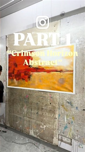 Crimson Horizon Abstract | Part 1 | Step-by-Step Painting Tutorial 🎨 #shorts #abstractpaint