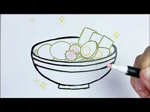 How to Draw a Cute Ramen Bowl - Easy Step-by-Step Tutorial (Part 1)