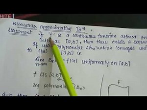 Weirstrass Approximation theorem (statement) Real Analysis
