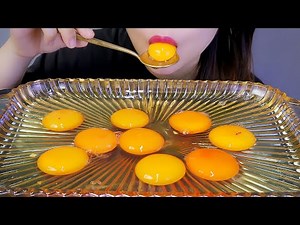 ASMR EATING RAW EGG YORKS. EATING SOUNDS | LINH-ASMR