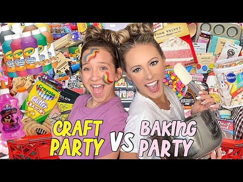 CRAFT PARTY 🖍🎨VS BAKING PARTY 🎂🍪 TARGET SHOPPING CHALLENGE!