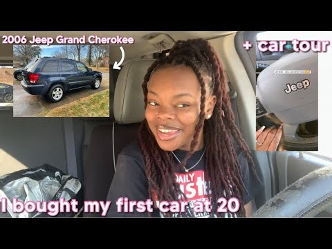 I bought my first car at 20!!! + car tour (2006 jeep grand cherokee) 🥳🎉
