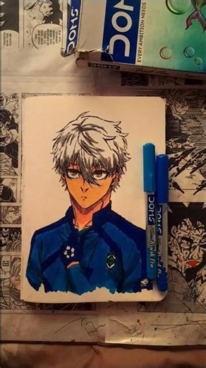 Drawing Nagi Seishiro's INSANE Trapping Goal ⚽️ | Blue Lock Art #shorts