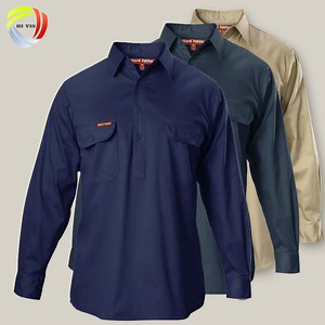 [Hot Item] OEM Summer Wear-Resistant Labor Protection Custom Men's Button up Long Sleeve Work Shirts