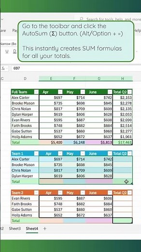 📊 The Fastest Way to Total Your Entire Table in Excel 🔥