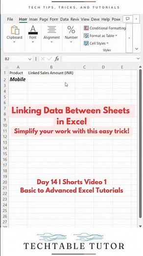 Link Data Between Sheets in Excel: Tutorial Day 14, Video 1 #excel #exceltutorial