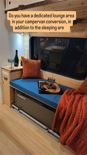 Campervan lounge seating in a Mercedes Sprinter conversion #vanlife #campervan #vanconversion